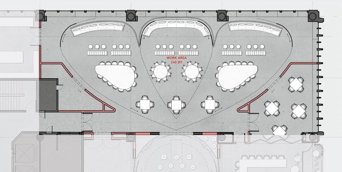 Meditation and Meeting Room Plan Sketch at Treehouse, Tokyo