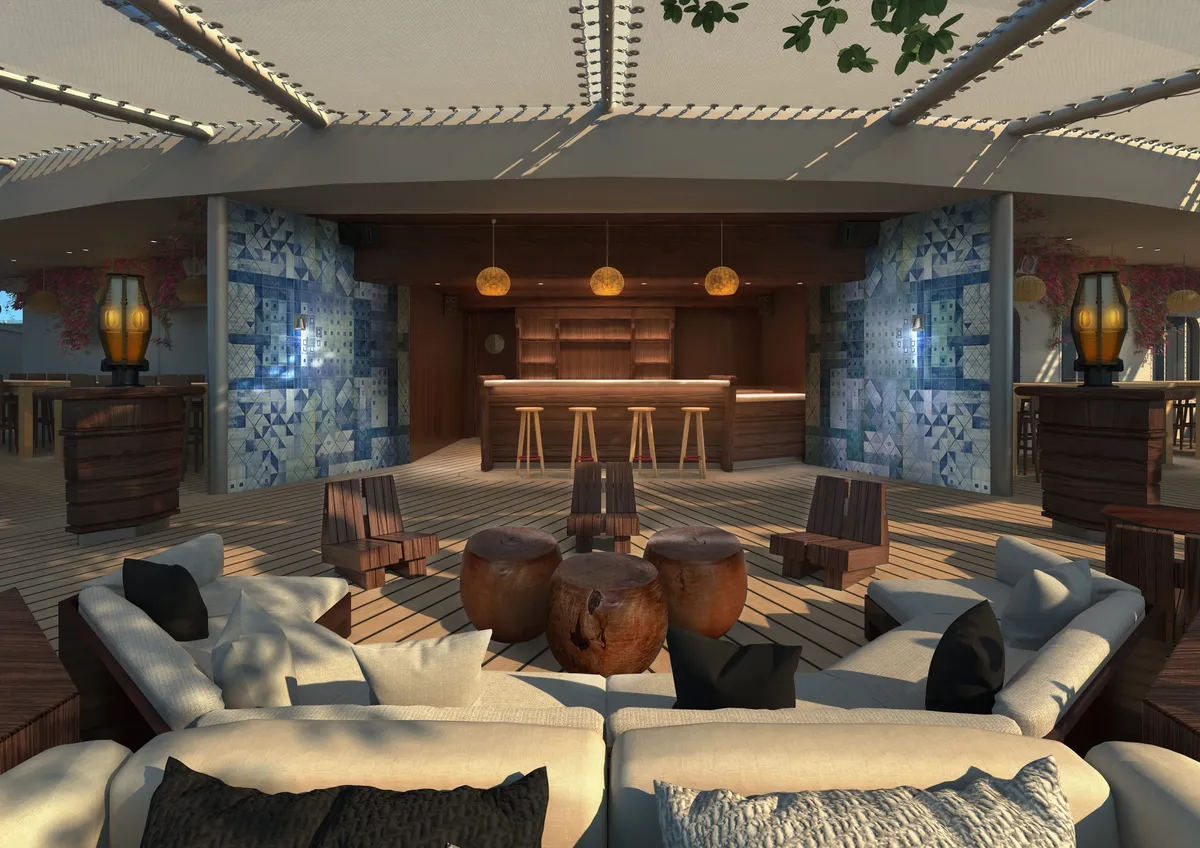 The Dock, lounge aboard the Scarlet Lady