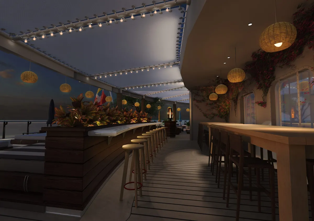 The Dock, at night aboard the Scarlet Lady